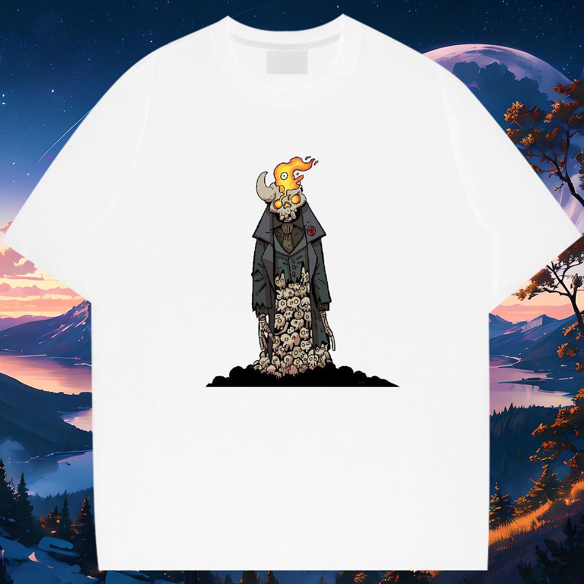 Brand T Shirts Men 230g Cotton skull Home Outdoor Custom Big Size Round Neck Short Sleeve Tshirts Factory Direct Tees Shirts