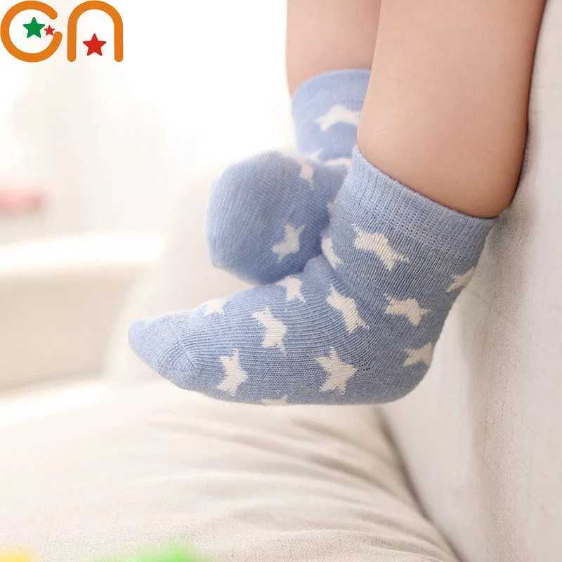 5 Pairs/Lot Kids Soft Cotton Socks Boy Girl Baby Infant Fashion Stripe Warm For Autumn Winter 0-8 Years Children Cartoon Sock CL240824