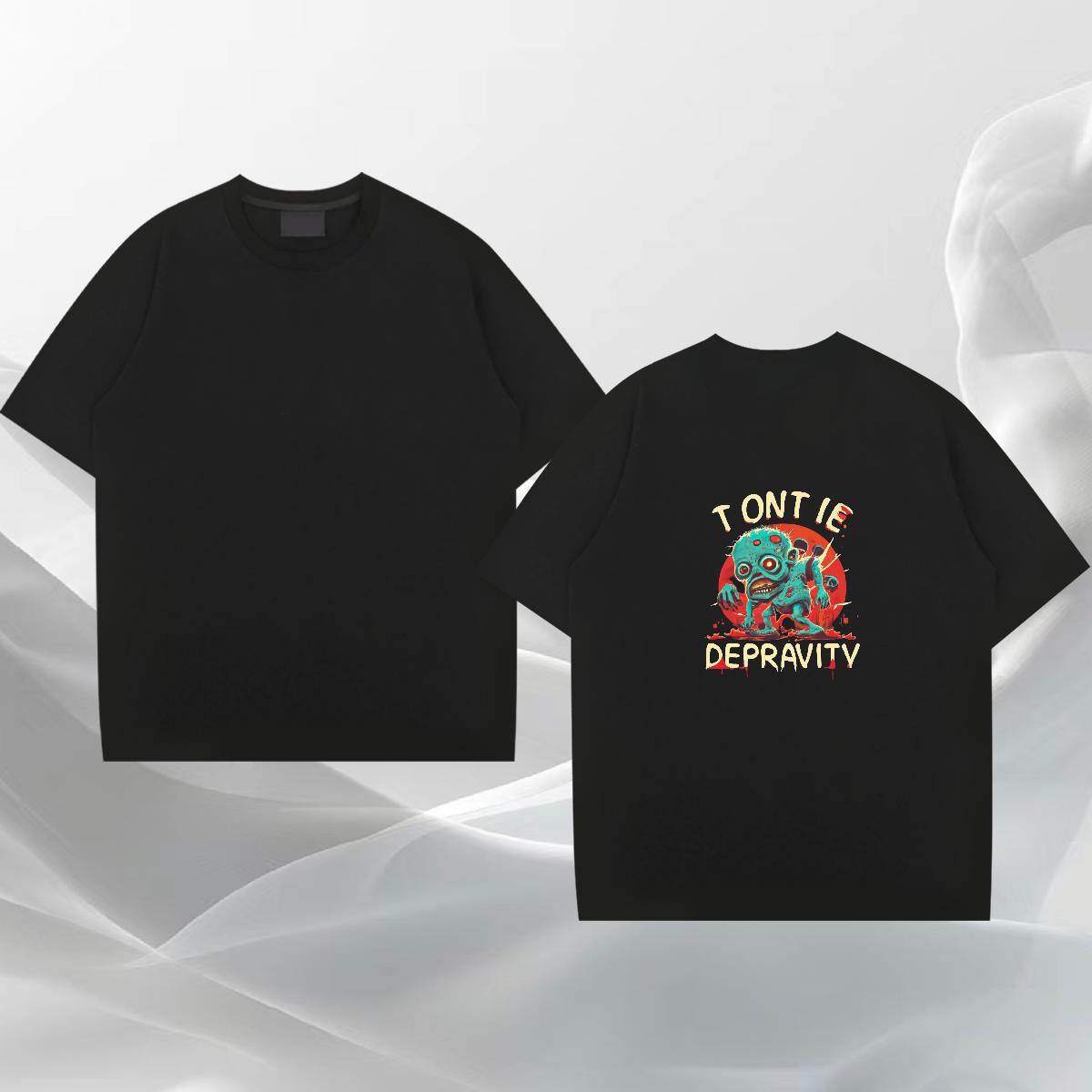 Brand Men T Shirts 230g 100% Cotton skull Casual Cartoon Print O Neck Short Sleeves Couples T Shirts 2024 DIY Top Tees