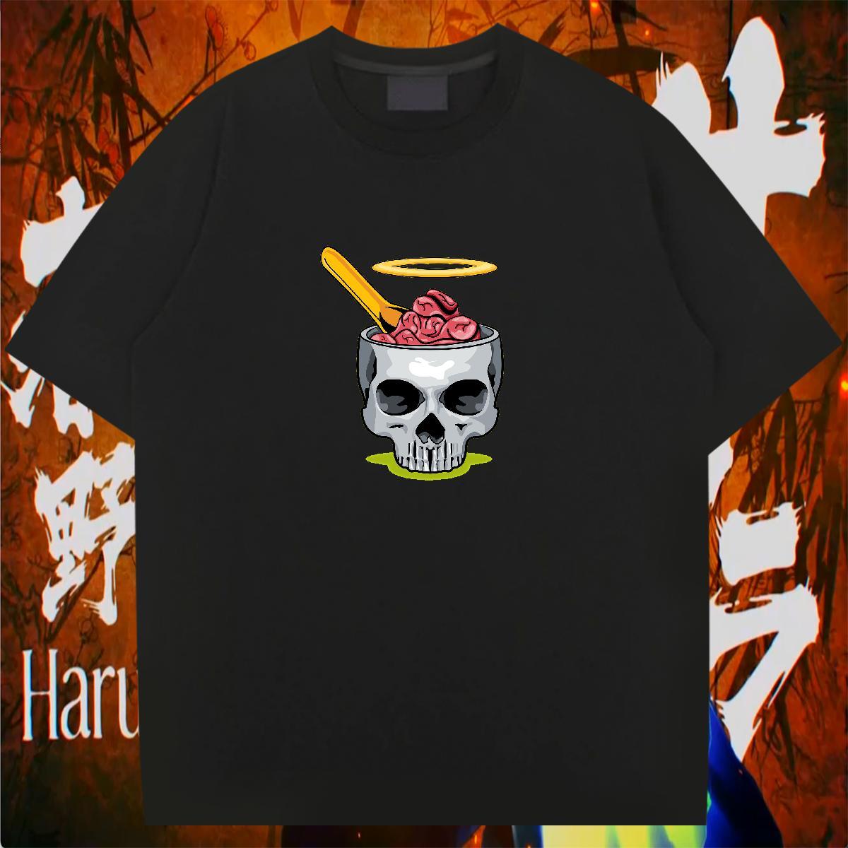 Loose Man T Shirts 230g 100% Cotton skull Home Outdoor Oversized Breathable Soft Mens Tshirts New Arrival Clothings