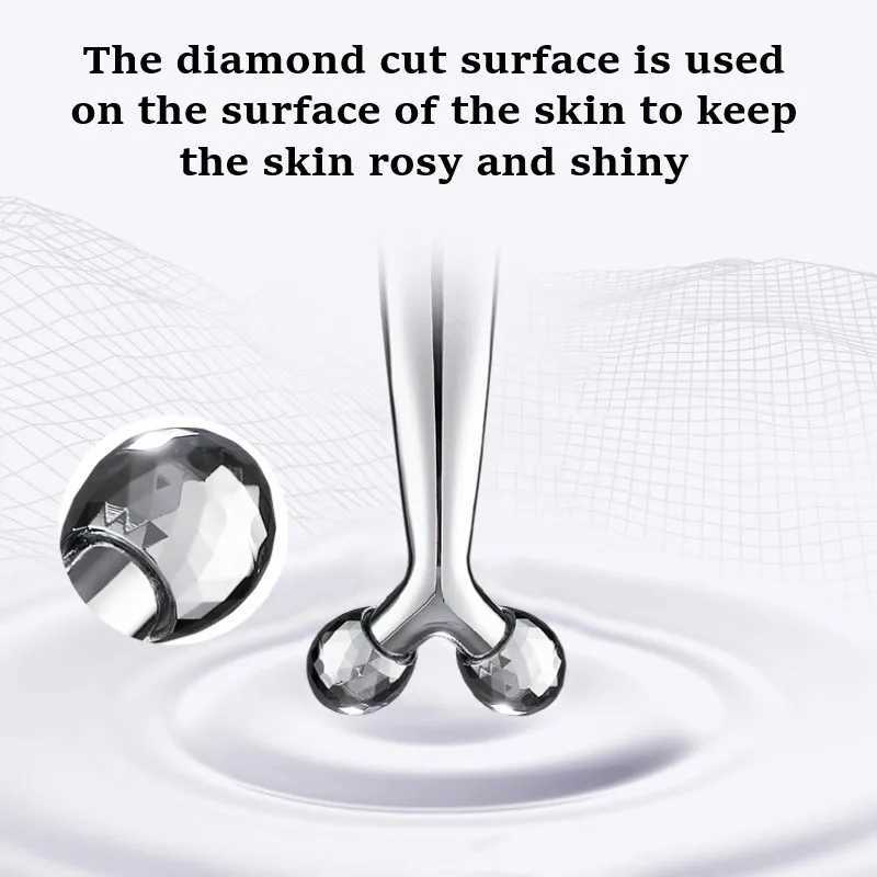 3D Face lift Roller Massager Massage Instrument 360 Rotate Roller Massager Y Shape For Face Lifting Wrinkle Remover Silvery CL240824