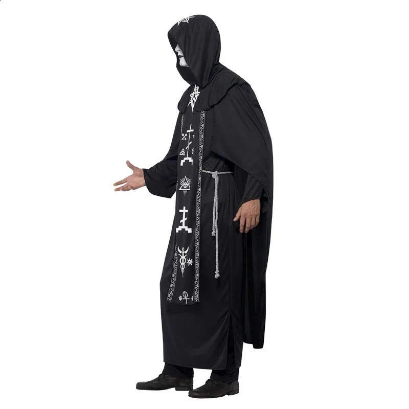 Halloween costume couple wizard black robe cosplay anime love life 240823