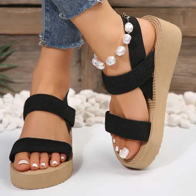 High Quality Wedge Shoes for Women New Summer Womens Sandals Lightweight and Comfortable Platform Sandals Simple Black Ladies Sandals T241227