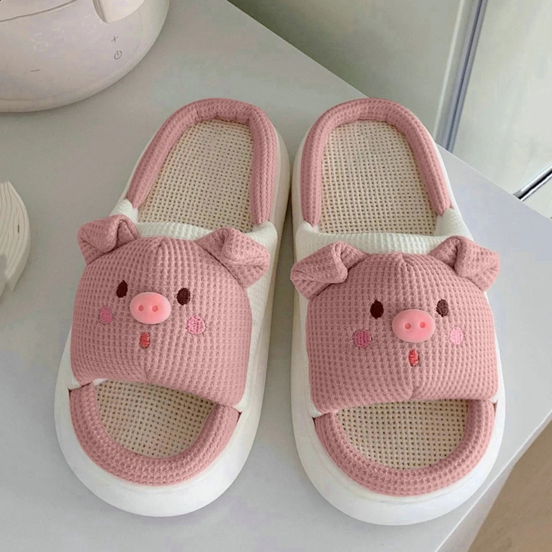 Funny Animal Slippers For Men Women Kawaii Fluffy Winter Warm Indoor Slipper Couples Cartoon Milk Cow House Slides Funny Shoes 240819
