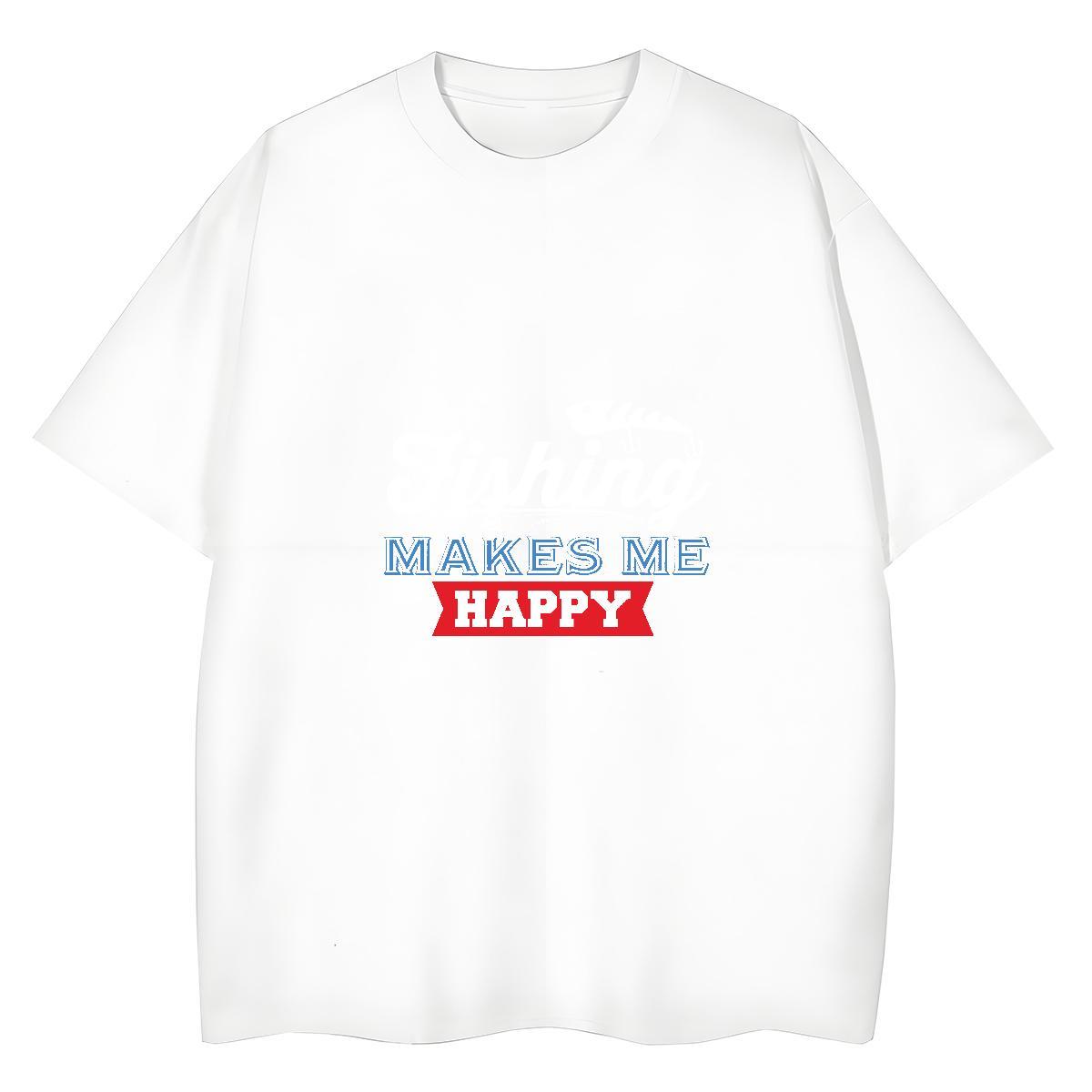 Brand Couples T Shirts 230g Cotton fish Spring Summer T-Shirts Round Neck Short Sleeve Anime Print Clothes