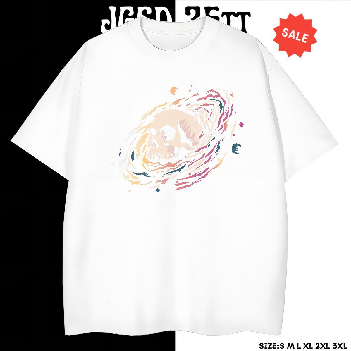 Wholesale T shirt 100% Cotton 230g skull Street wear Hip Hop Graphic Crew Neck Breathable Mens Tshirts New Designer Top Tees