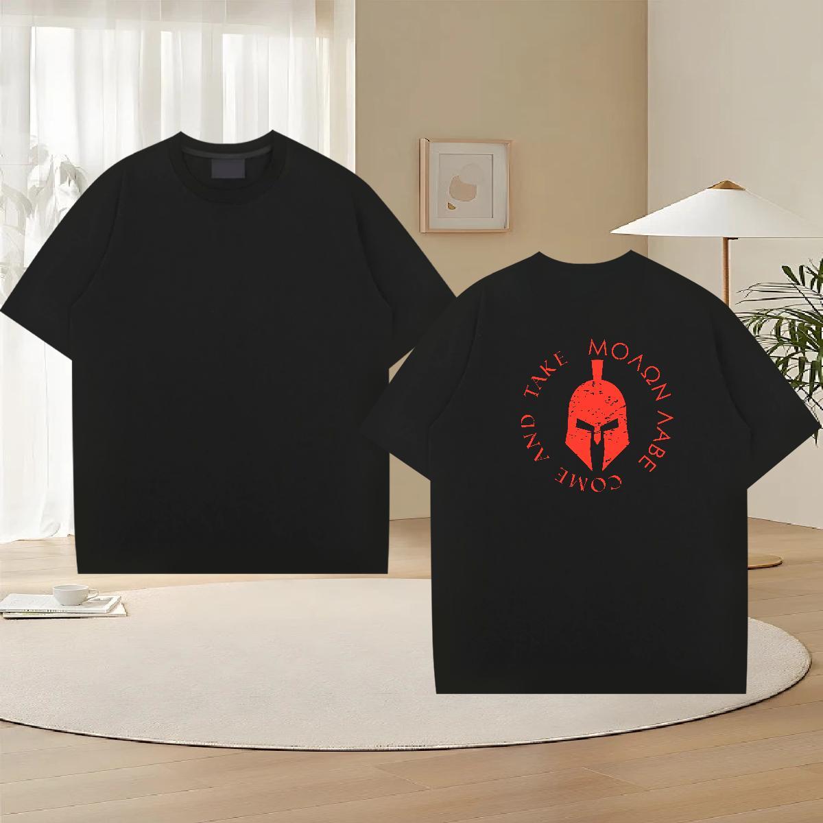 Loose Fit T Shirt For Man 230g 100% Cotton letter Beach Anime Crew Neck Men Clothes T-Shirt DIY Customized Tee Shirt