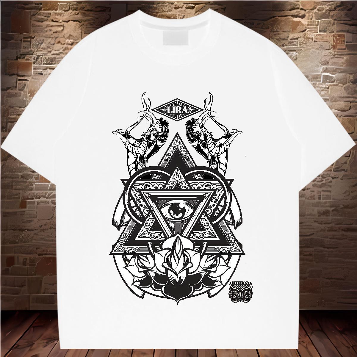 Free Shipping Man T Shirts 230g 100% Cotton eye of the devil Casual Custom Printing O Neck Short Sleeves Couples T Shirts Factory Direct Clothings