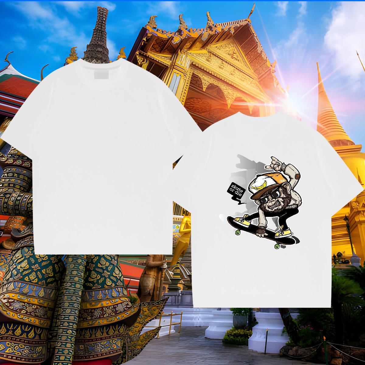 Designer Men T Shirts 230g Pure Cotton skateboarding Daily Outfit Customized Print O-Neck Short Sleeve Men Tees 2024 Wear