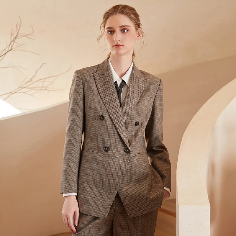 K1767L 50% Australian wool formal sportswear suitable for womens offices wearing business suits Lunayo Houndstooth clothing w240824