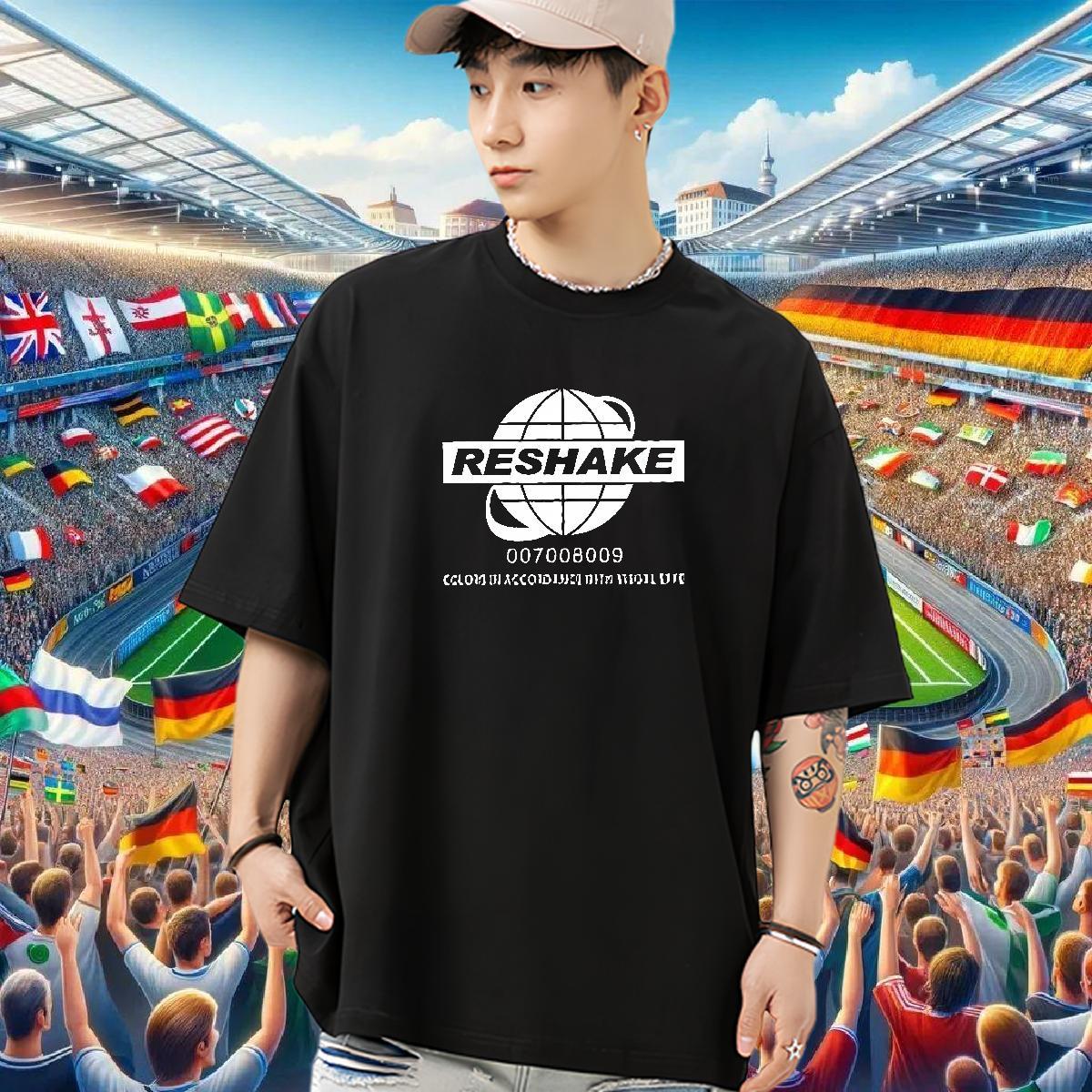 TOP Quality T Shirts Men 230g Cotton letter Sport DIY Logo Oversized Round Neck Short Sleeve Mens Tshirts New Arrival Tees
