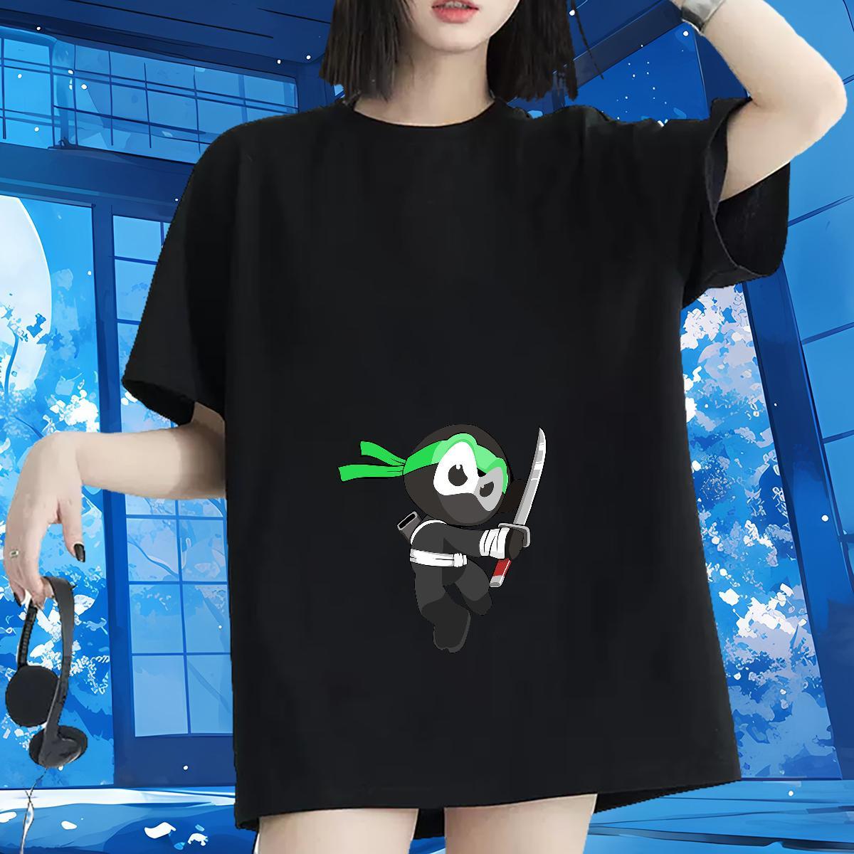 Loose Women Tshirts 230g Pure Cotton painting Hip Hop Woman T Shirts Breathable Plus Size Cartoon Tees Shirts
