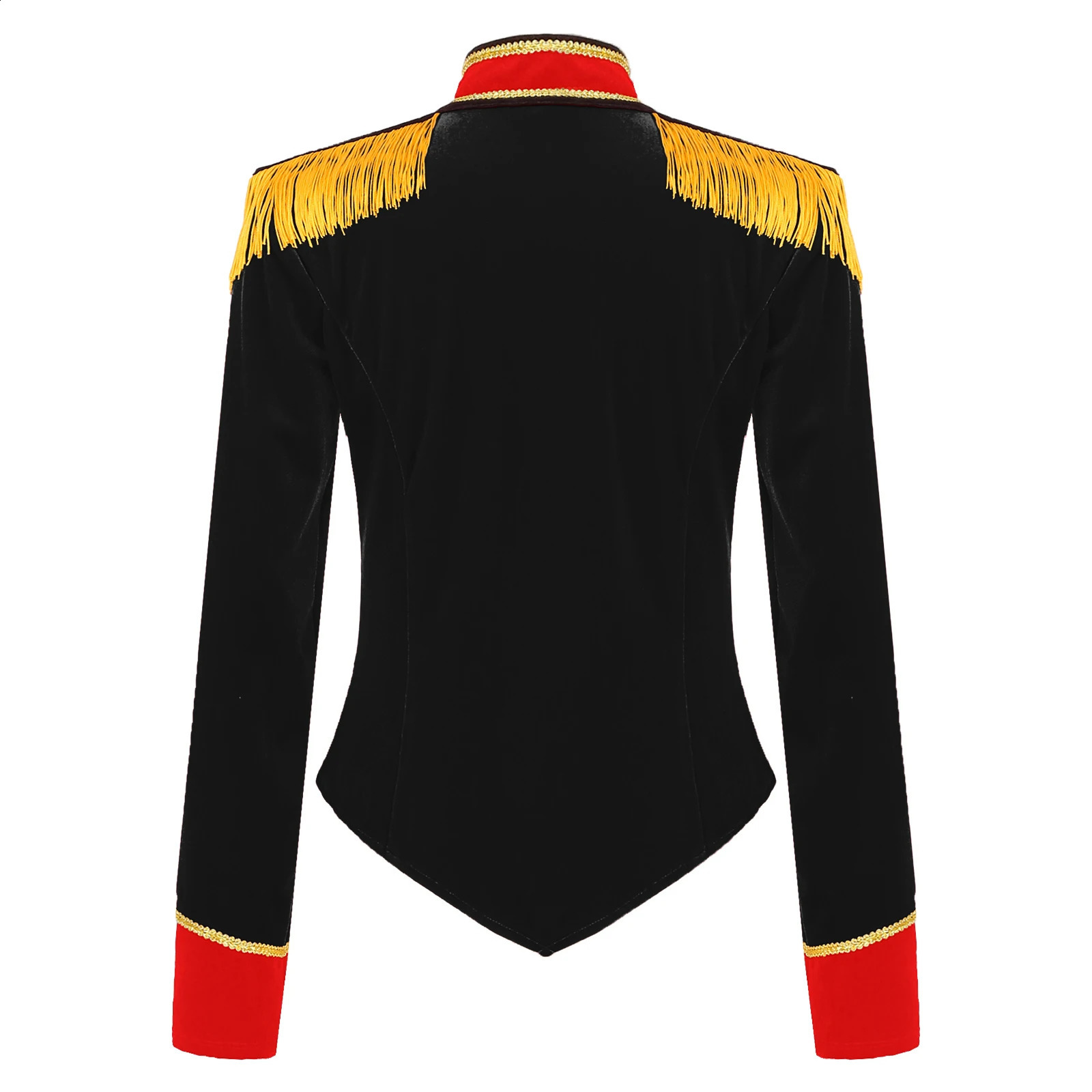 Womens Halloween Circus Ringmaster cosplay costume long sleeved stand up collar velvet jacket themed party 240823