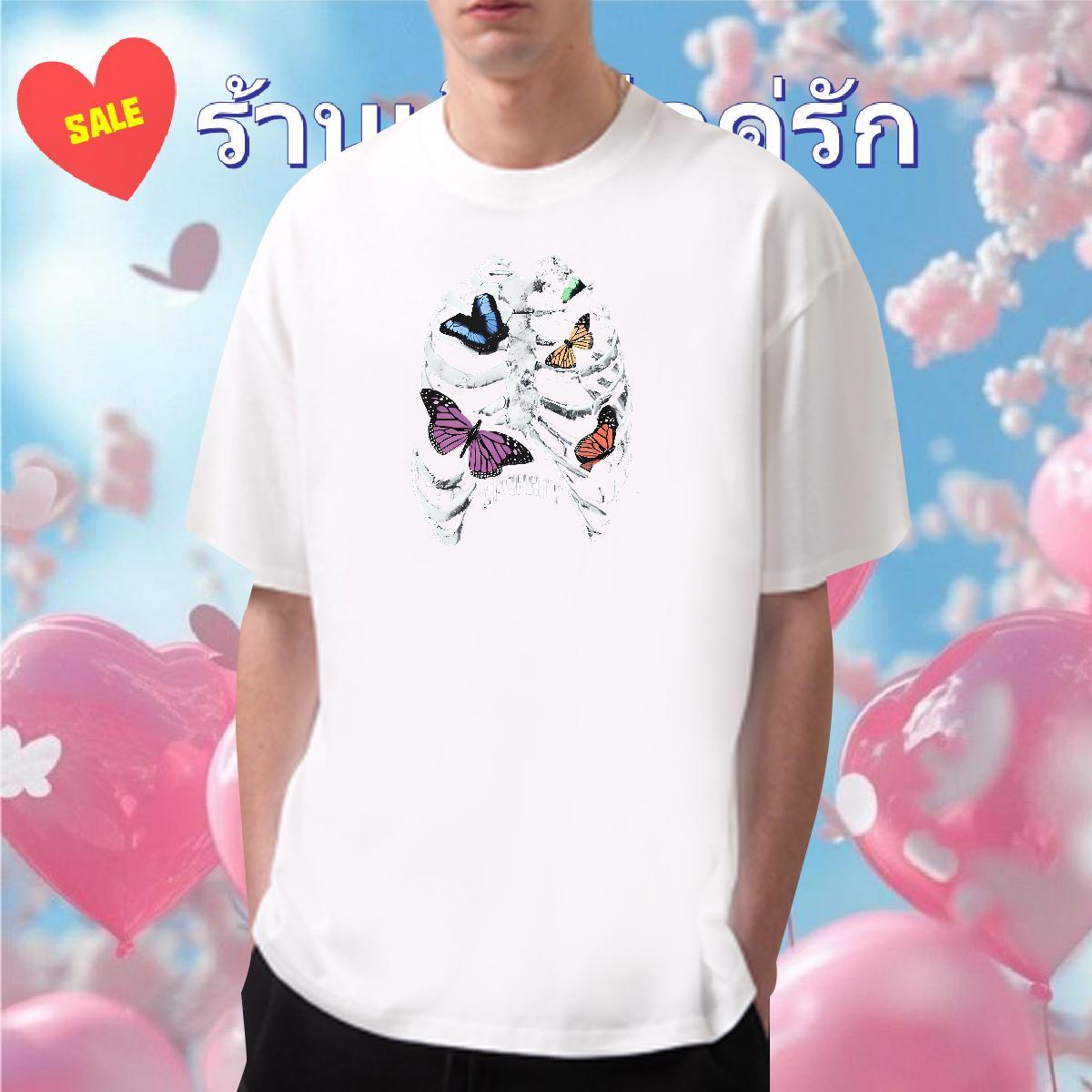 Loose T shirt 100% Cotton 230g skull Spring Summer White Plus Size Breathable Crew Neck Tshirt for Man Woman 2024 Designer Clothings
