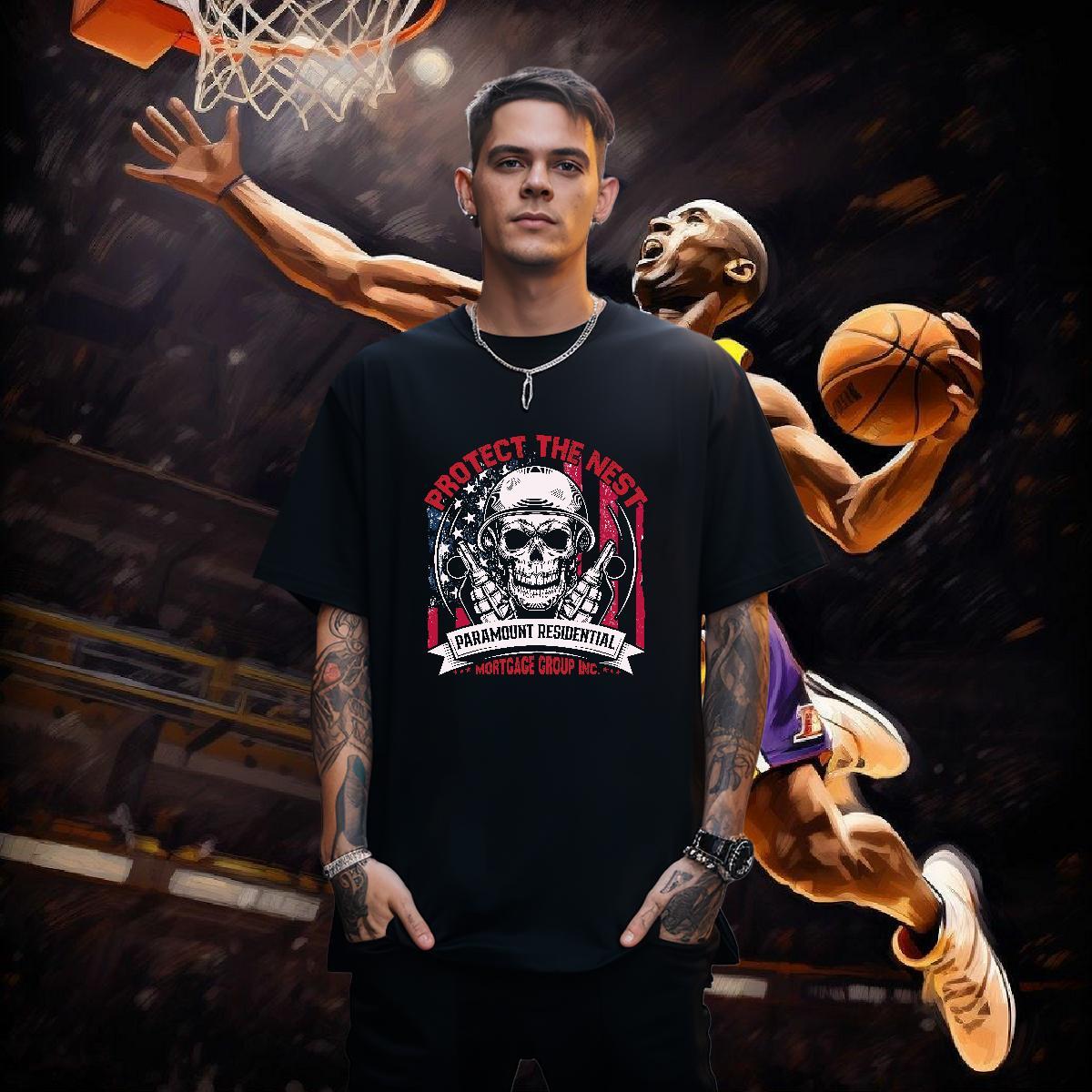 Cool Design Mens T Shirts 230g 100% Cotton skull Hip Hop Custom Printed O Neck Short Sleeves Couples T Shirts Casual New Wear