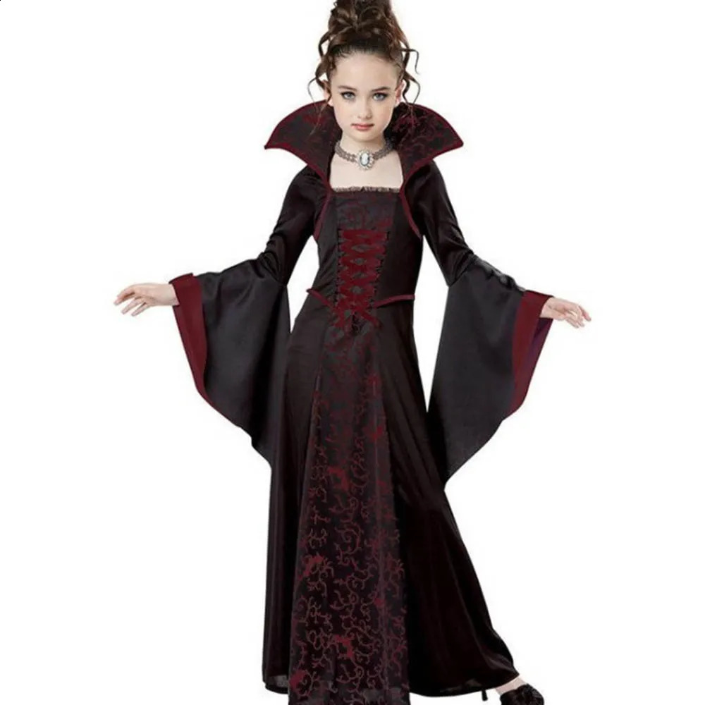 Halloween Role Playing Witch Costume for Girls Disfraz Carnival Dress Up Party Drone Childrens Performance 240823