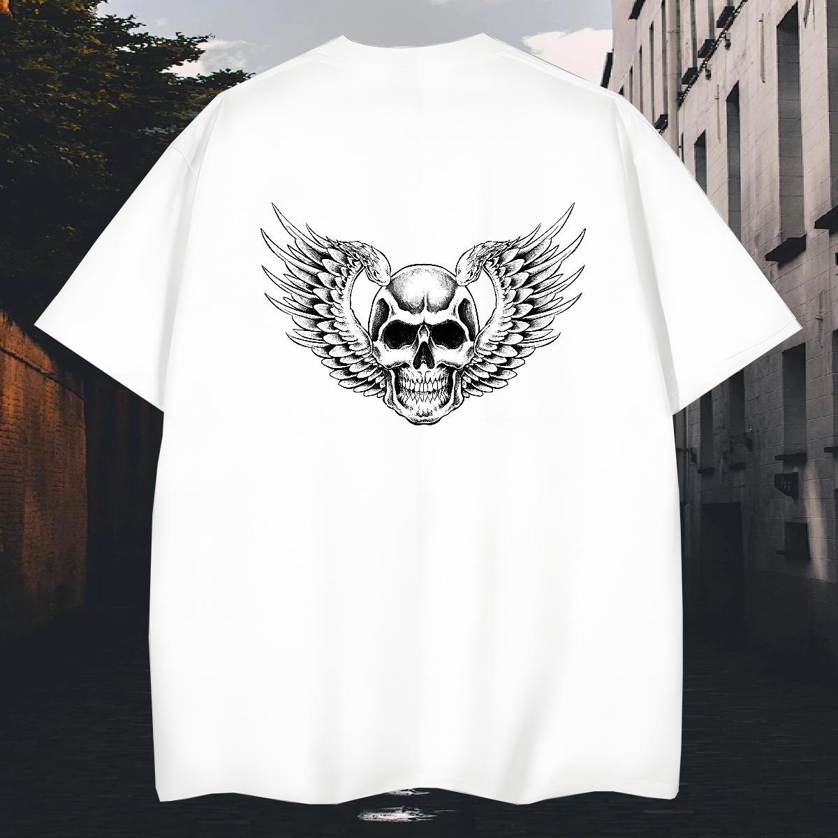 Comfortable T-Shirts for Men 100% Cotton 230g skull Outdoor DIY Anime Breathable Crew Neck Men Tops Tees Classic Casual Tops Shirt