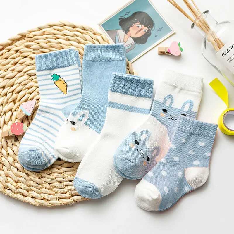 5Pairs Childrens Socks Summer Cotton Cartoon Animal Baby Socks Carrot Girls Mesh Cute Newborn Boy Toddler Kids Socks CL240824