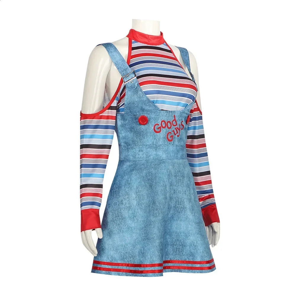 Childs Play Role Playing Costume Chucky Tshirt Bridal Dress Halloween Carnival Party Female Fancy 240823
