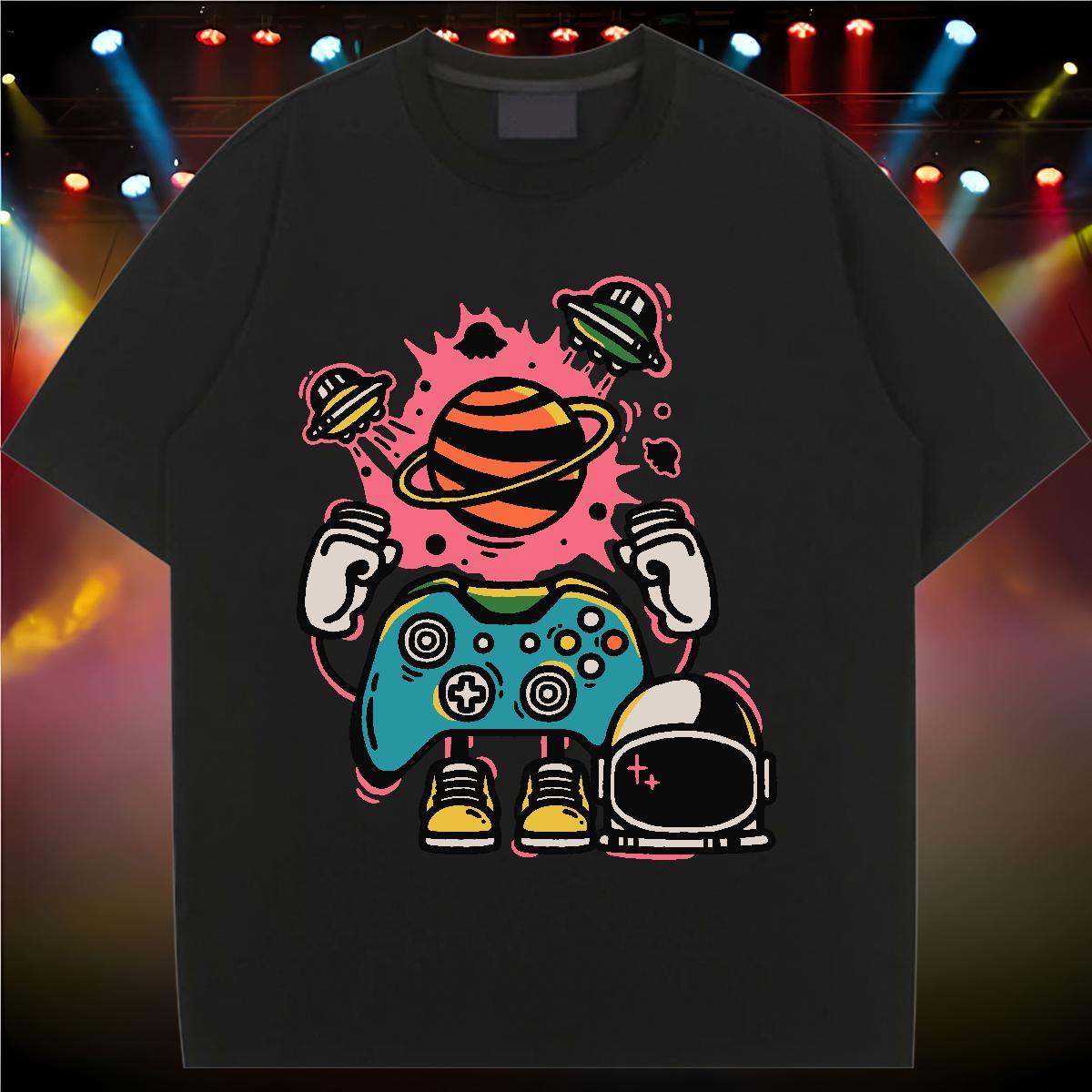 Designer Nice Couples T Shirts 230g Cotton space Sports Street Wear Women T Shirts Crew Neck DIY Anime Printed Tops