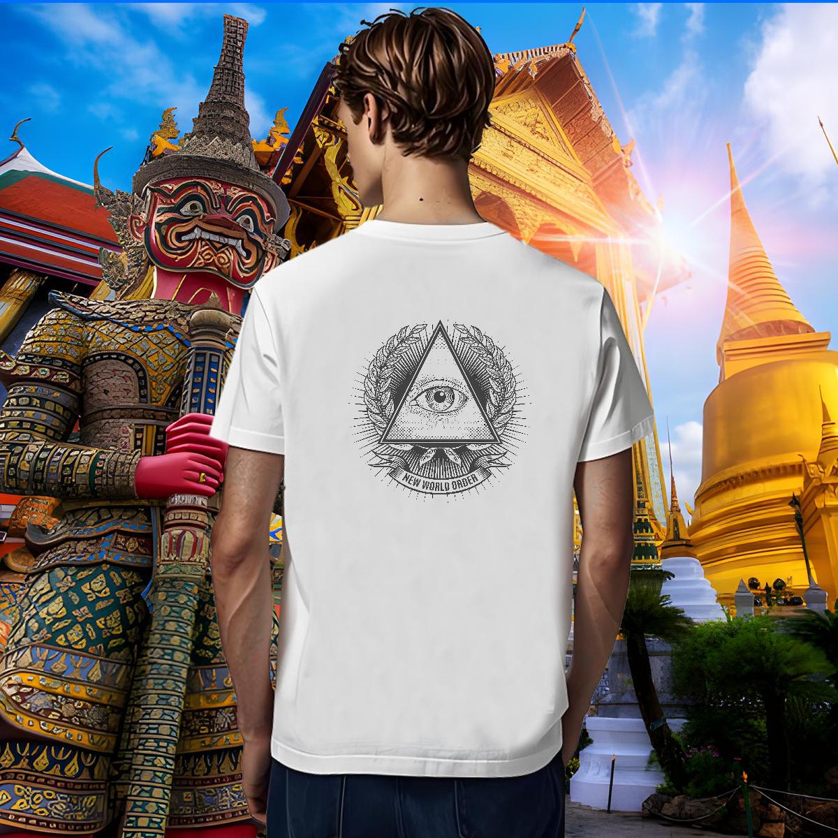 Comfortable Men T Shirts 230g 100% Cotton eye of the devil Casual Daily Wear Anime Print Breathable Short Sleeve Men Clothes T-Shirt Classic Casual To