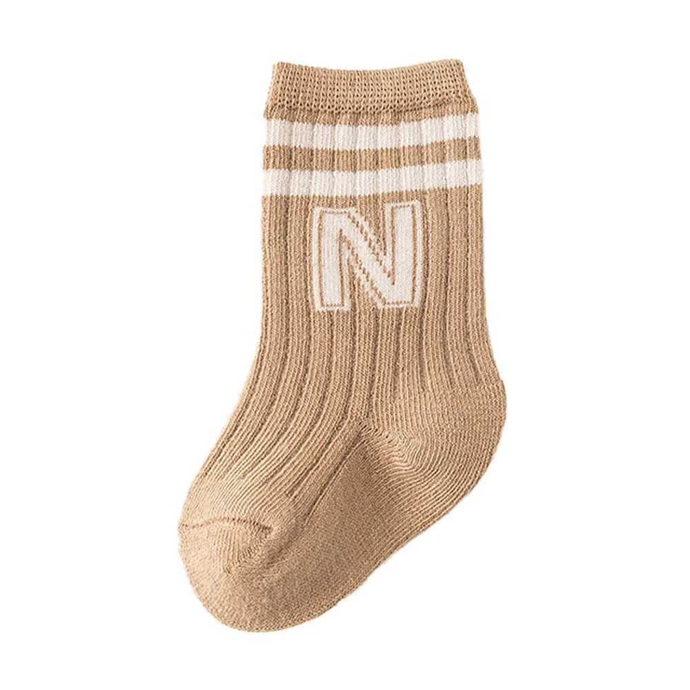 Children Boys Knit Soft Cotton Letter Socks Kids Long Knee High Socks Infant Baby Girls Cute Striped Socks Clothes Accessories CL240824