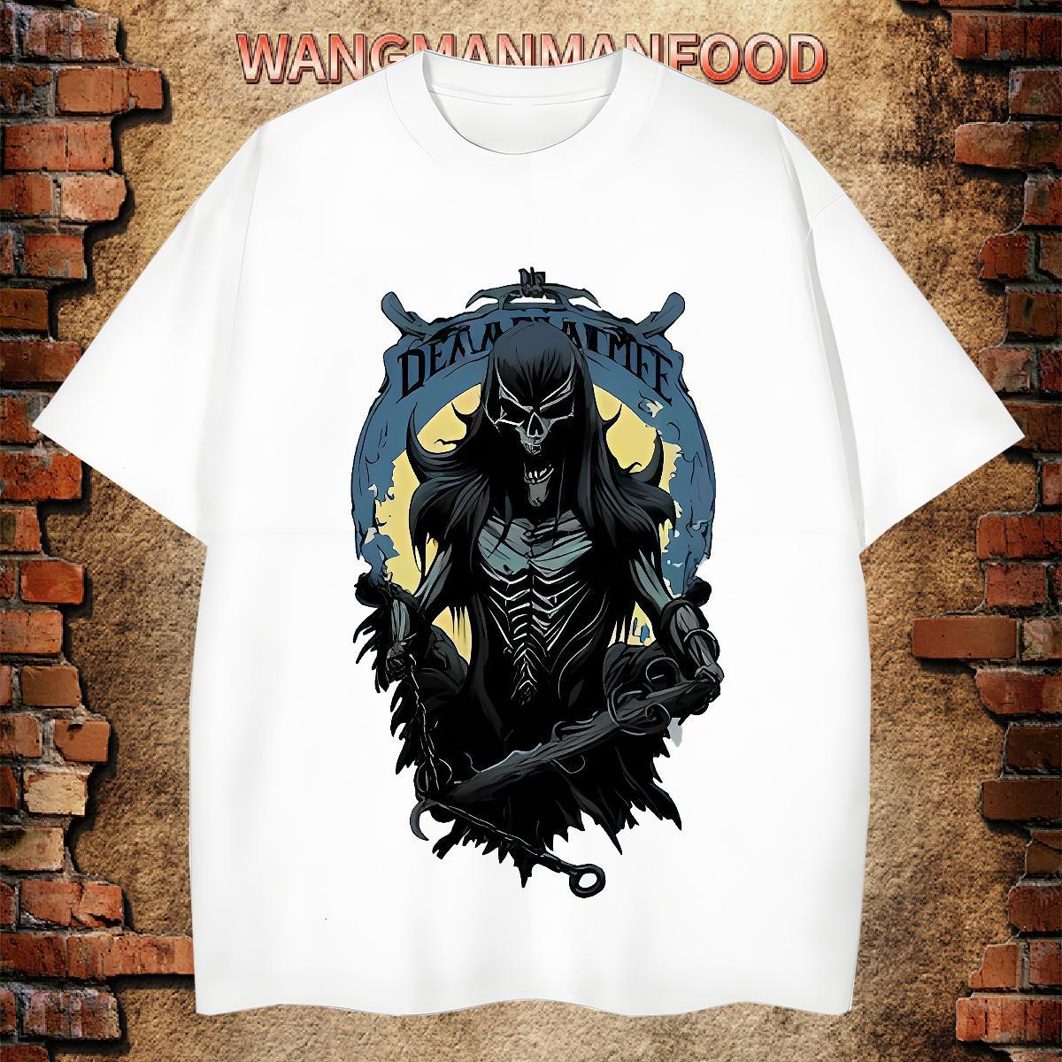 Comfortable T Shirts Men 230g 100% Cotton skull Sport Black Oversized Crew Neck Tshirt for Man Woman New Designer Tees