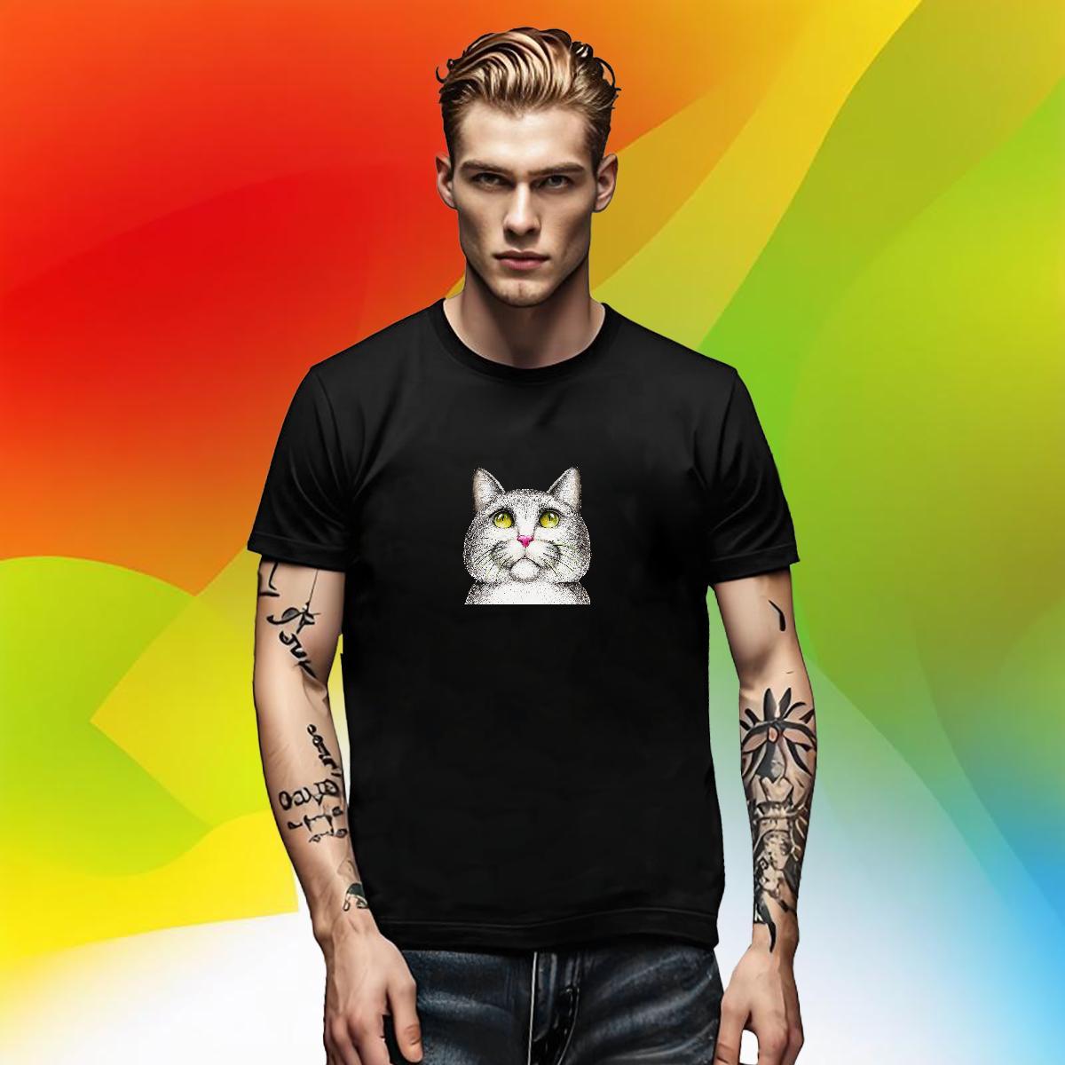 Classic Couples T Shirts cat Anime Printing Street 230g Cotton Tees Breathable Short Sleeve Comfortable T Shirts Men Plus Size Custom