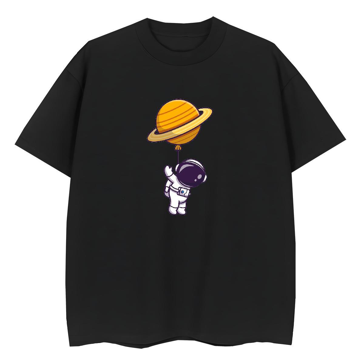Loose fit Women Tees 100% Cotton 230g universe Casual Daily Wear T Shirt For Woman Crew Neck Oversized Top Shirts