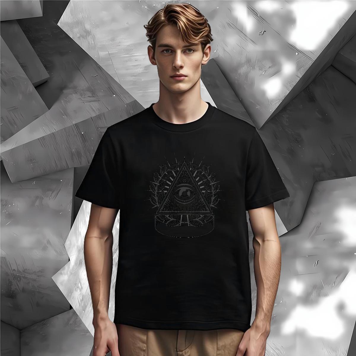 Classic T shirt 230g Pure Cotton eye of the devil Sport Cartoon Printing L-4XL O-Neck Short Sleeve Men Clothes T-Shirt Custom Tshirts