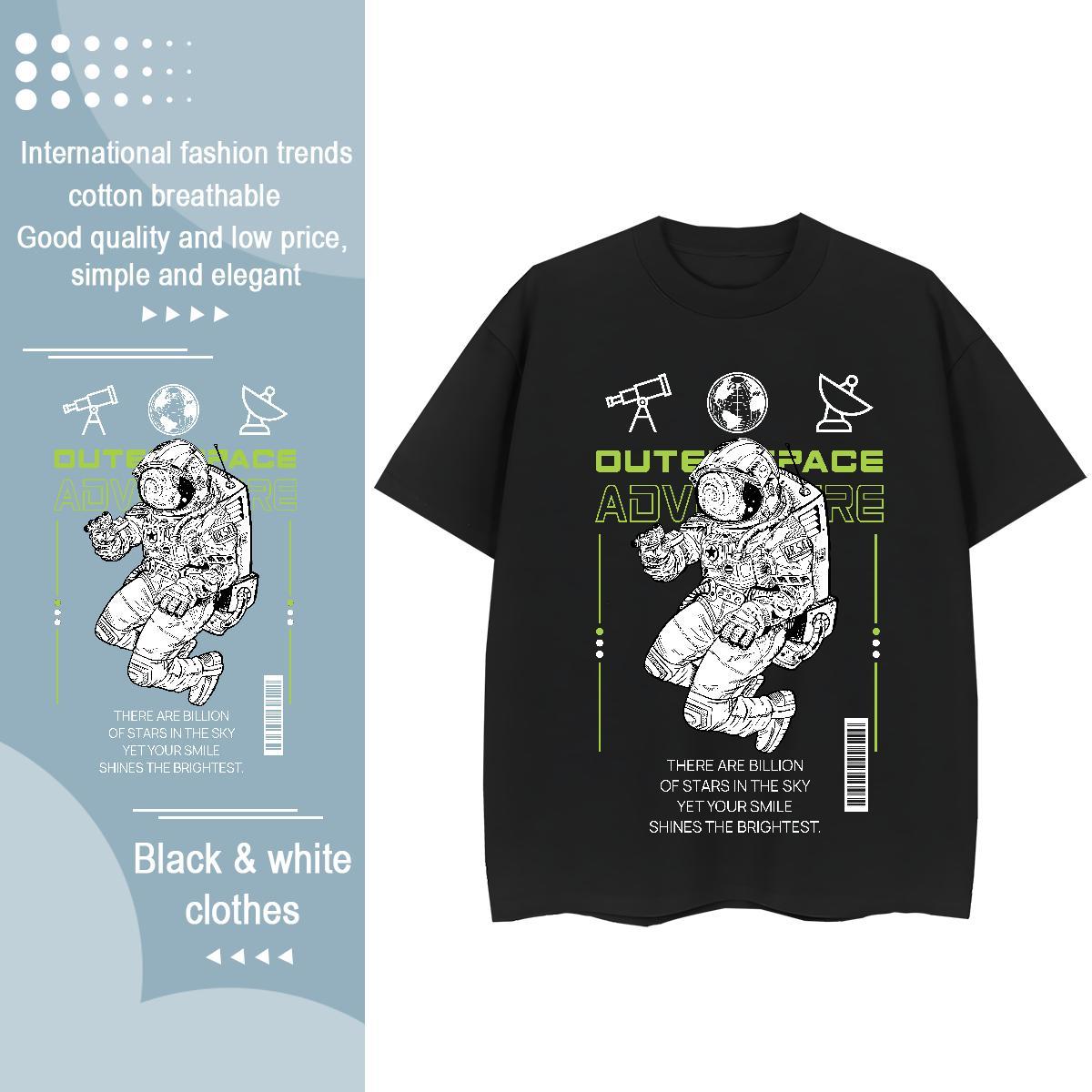 Wholesale Women Tees 100% Cotton 230g cosmonaut Casual Sport Women T Shirts Breathable Short Sleeve DIY Logo Tops
