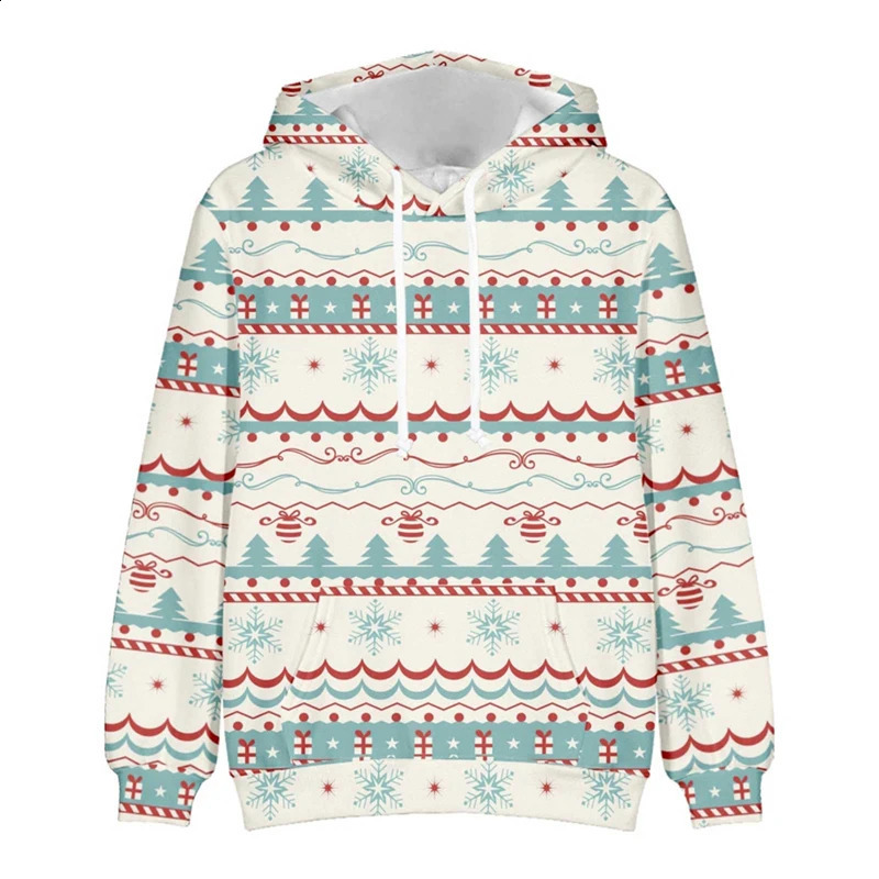 Hoodies For Men Women Ugly Christmas Sweater Xmas 3D Funny Printed Long Sleeve Hoodies Pullover Blouse Tops Graphic Sweatshirts 240823