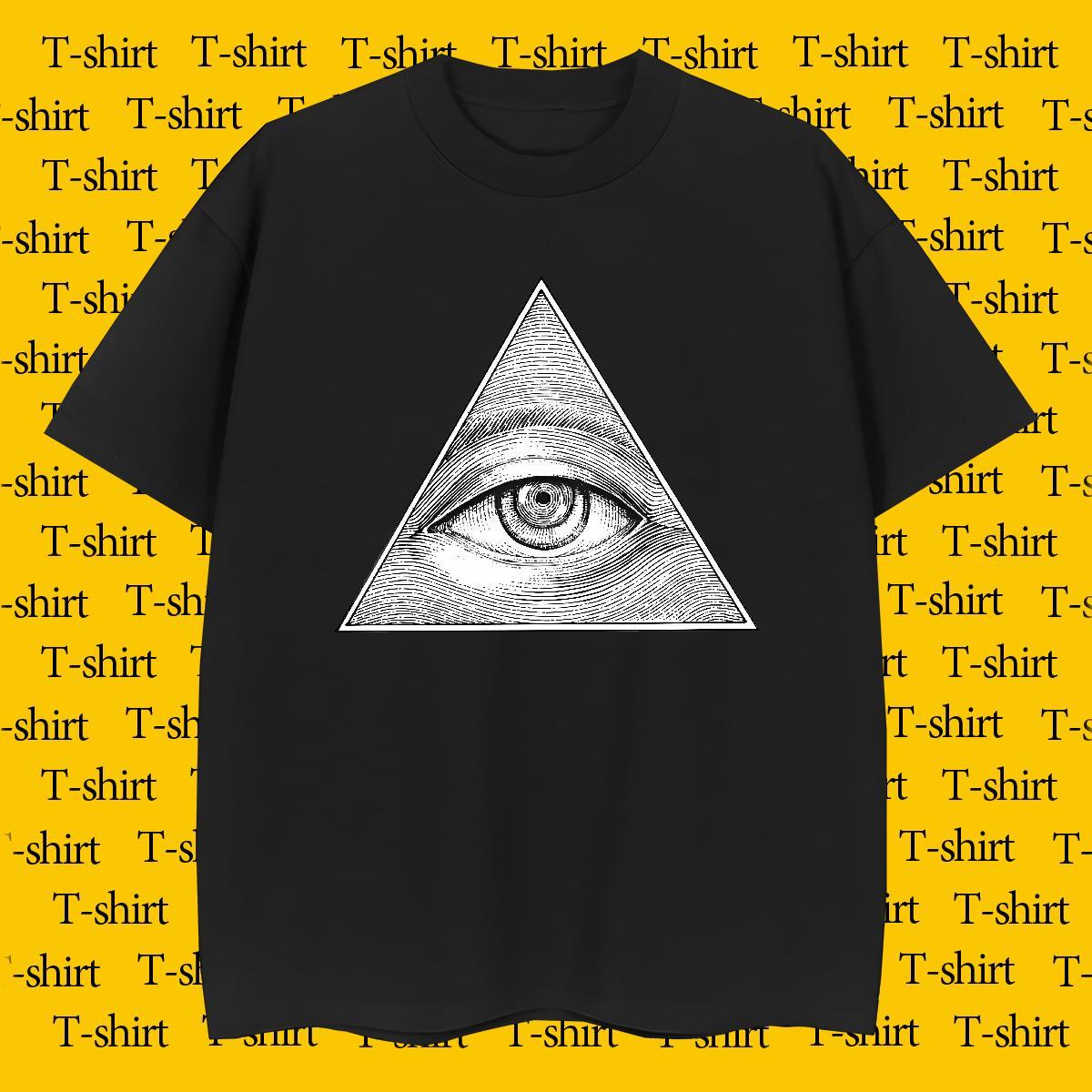 High Quality Men T Shirts 230g Pure Cotton eye of the devil Street Wear Custom Cartoon O-Neck Short Sleeve Men Tees Wholesale Tshirts
