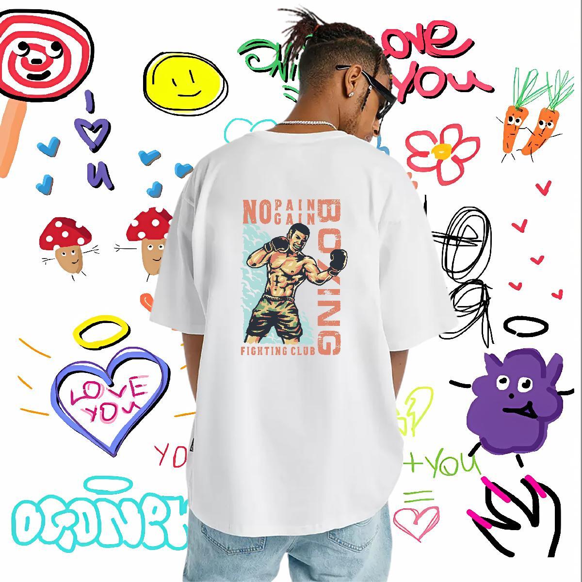Comfortable T-Shirts 230g 100% Cotton portrait Daily Outfit DIY Breathable Soft Men Tshirts Custom Clothes