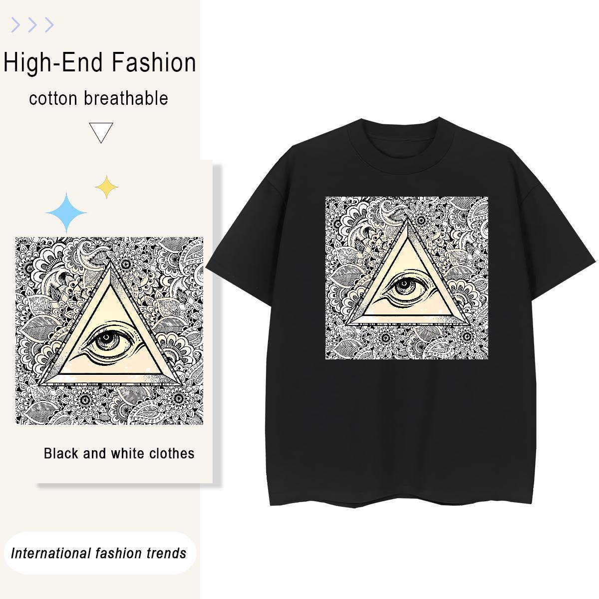 Designer T Shirt For Man 100% Cotton 230g eye of the devil Sport Cartoon Print Breathable Crew Neck Men Tshirts 2024 Summer Tops