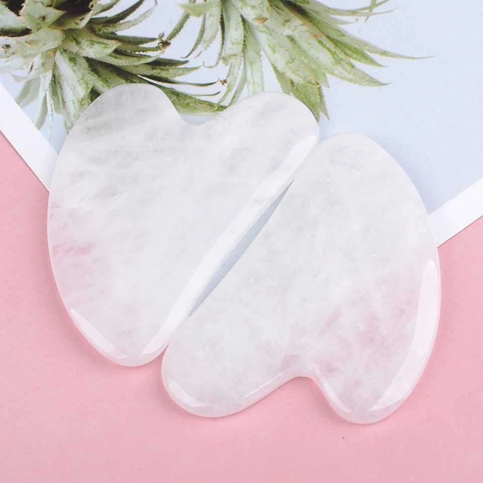 Natural Jade Stone Gua Sha Massage Board Rose Quartz Guasha Plate Jade Face Massager Scrapers Tools For Face Neck Back Body CL240825