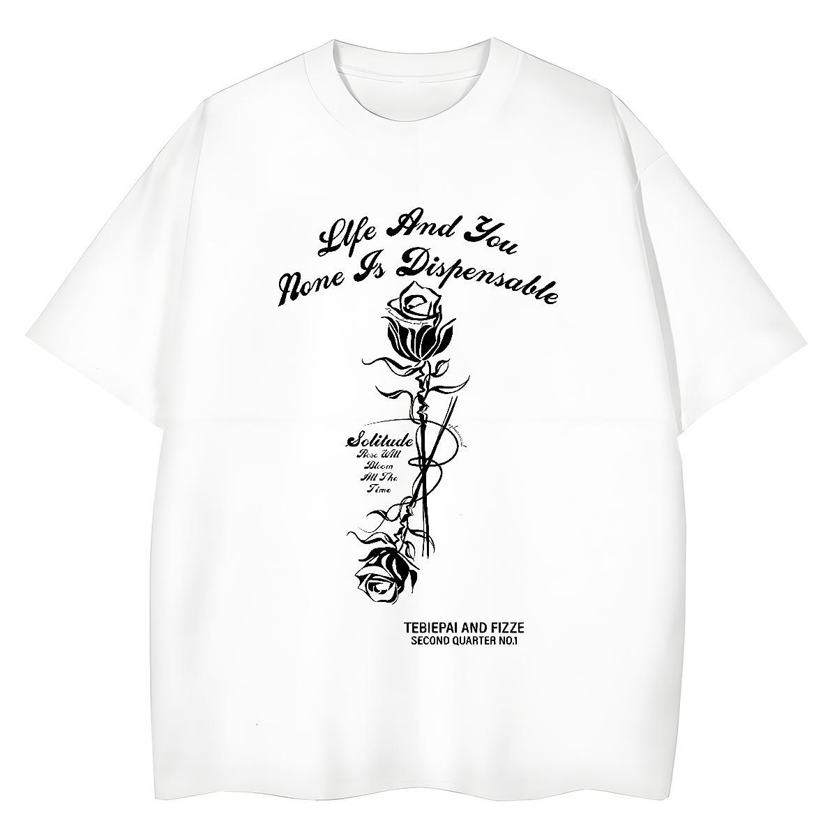 New Arrival Mens Tshirts ROSE Hip Hop Street 230g Pure Cotton Top Tees Short Sleeve Soft Designer T-Shirts Skull