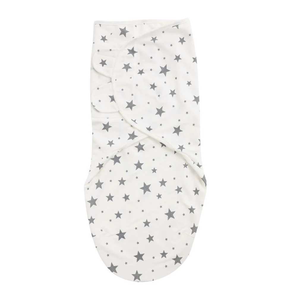 0-3M Newborn Baby Swaddle Wrap 100% Cotton Baby Sleeping Bag Stars Elephant Diaper Cocoon Swaddle Blanket Receiving Blankets M240824