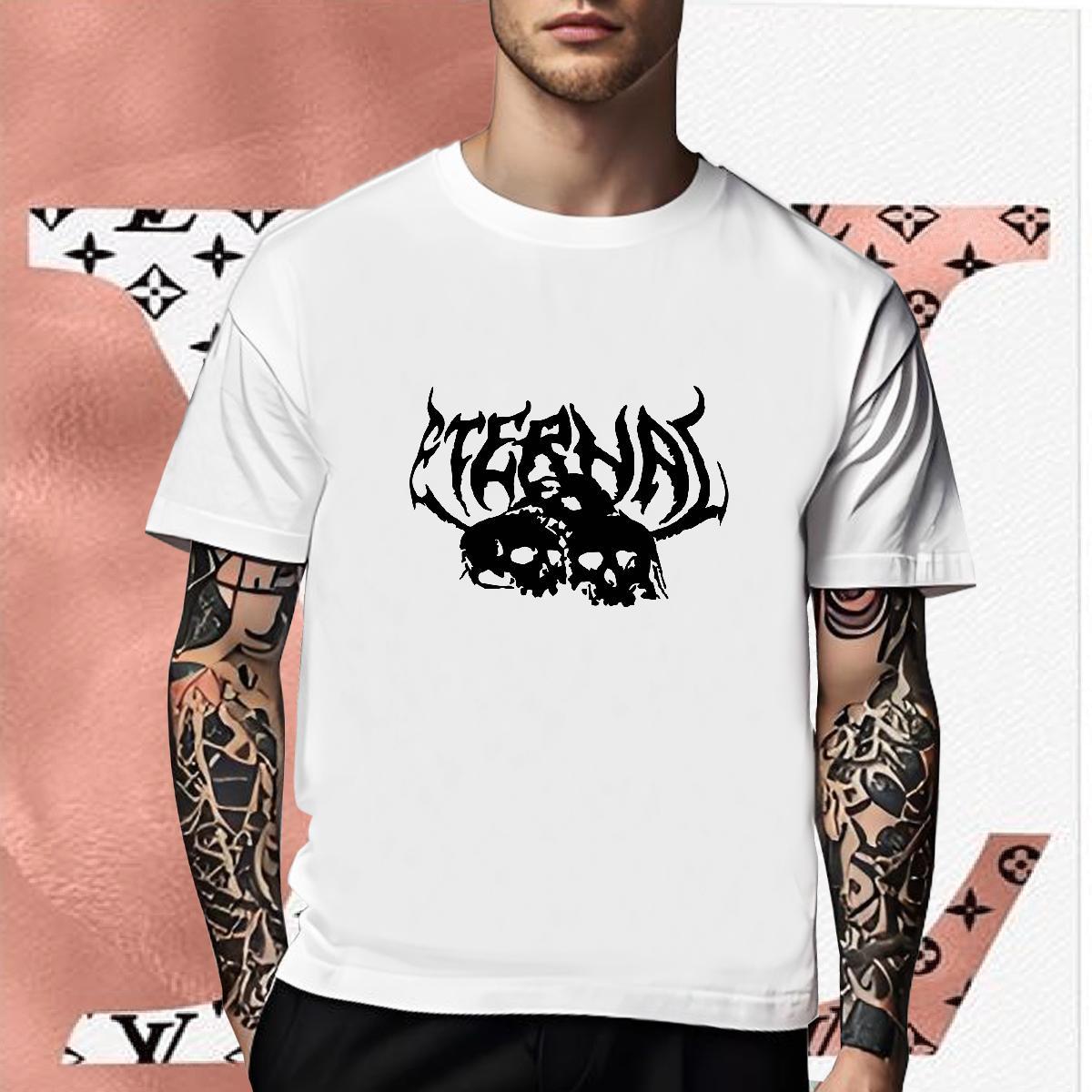 Comfortable Men T Shirts 230g Cotton skull Outdoor DIY Logo Oversized Breathable Crew Neck Couples T Shirts Fashion Polos