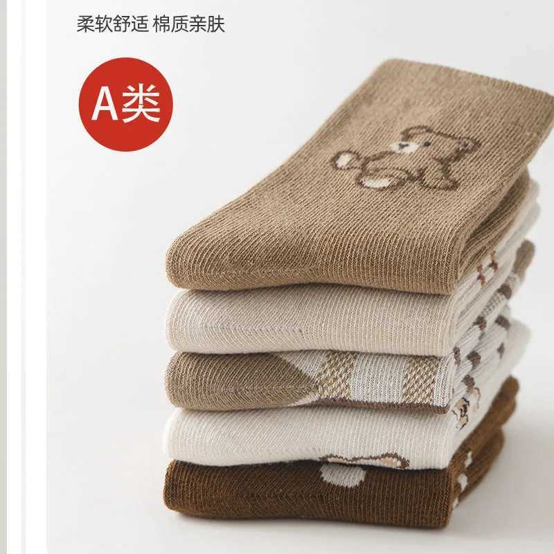 1-9T Kids Boys Girls Socks Autumn Cozy Sock Cute Bear Pattern Cotton Socks Children CL240824