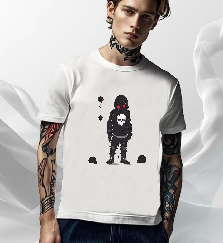 TOP Quality T-Shirts 230g Pure Cotton skull Hip Hop Plus Size Custom O-Neck Short Sleeve Tshirts Classic Tops