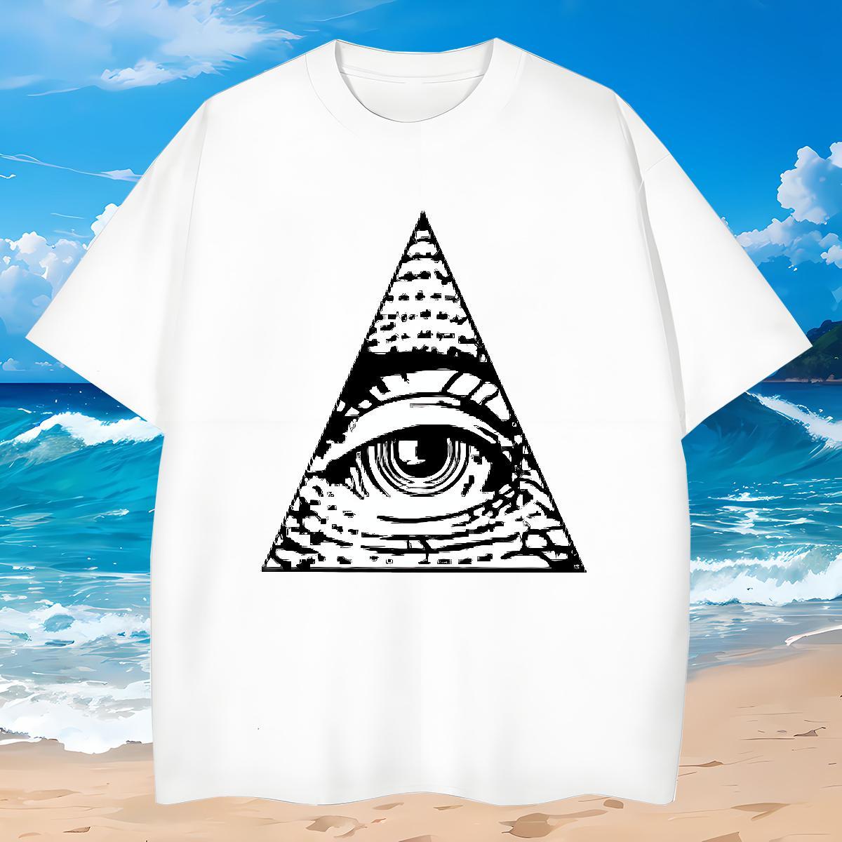 Wholesale Mens T Shirts 230g Pure Cotton eye of the devil Spring Summer Oversized 3XL 4XL Breathable Crew Neck Men Tshirts Stylist Tops Shirt