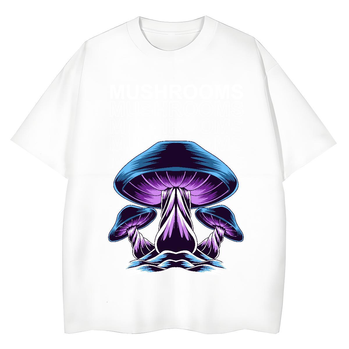 2024 Men Tops Tees mushroom Street wear Hip Hop 100% Cotton 230g Tops Shirt Breathable Soft Designer T Shirt For Man Oversized 4XL