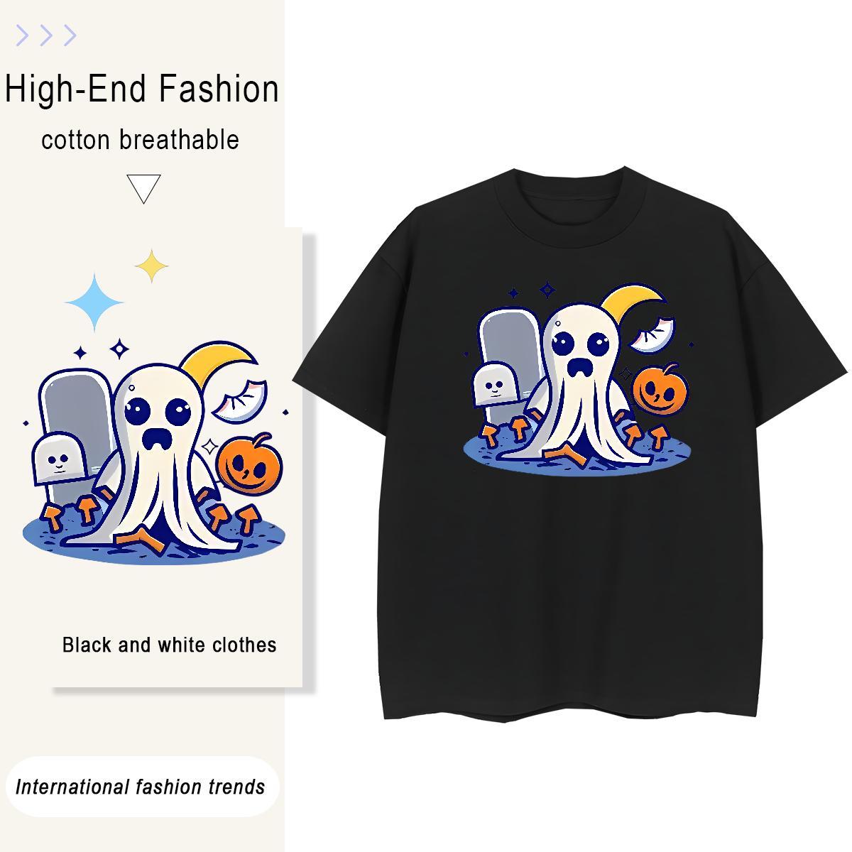 Classic Casual Men Tops Tees monster Beach 230g Pure Cotton Tshirts Breathable Short Sleeve Unisex Men T Shirts Custom Print Oversized