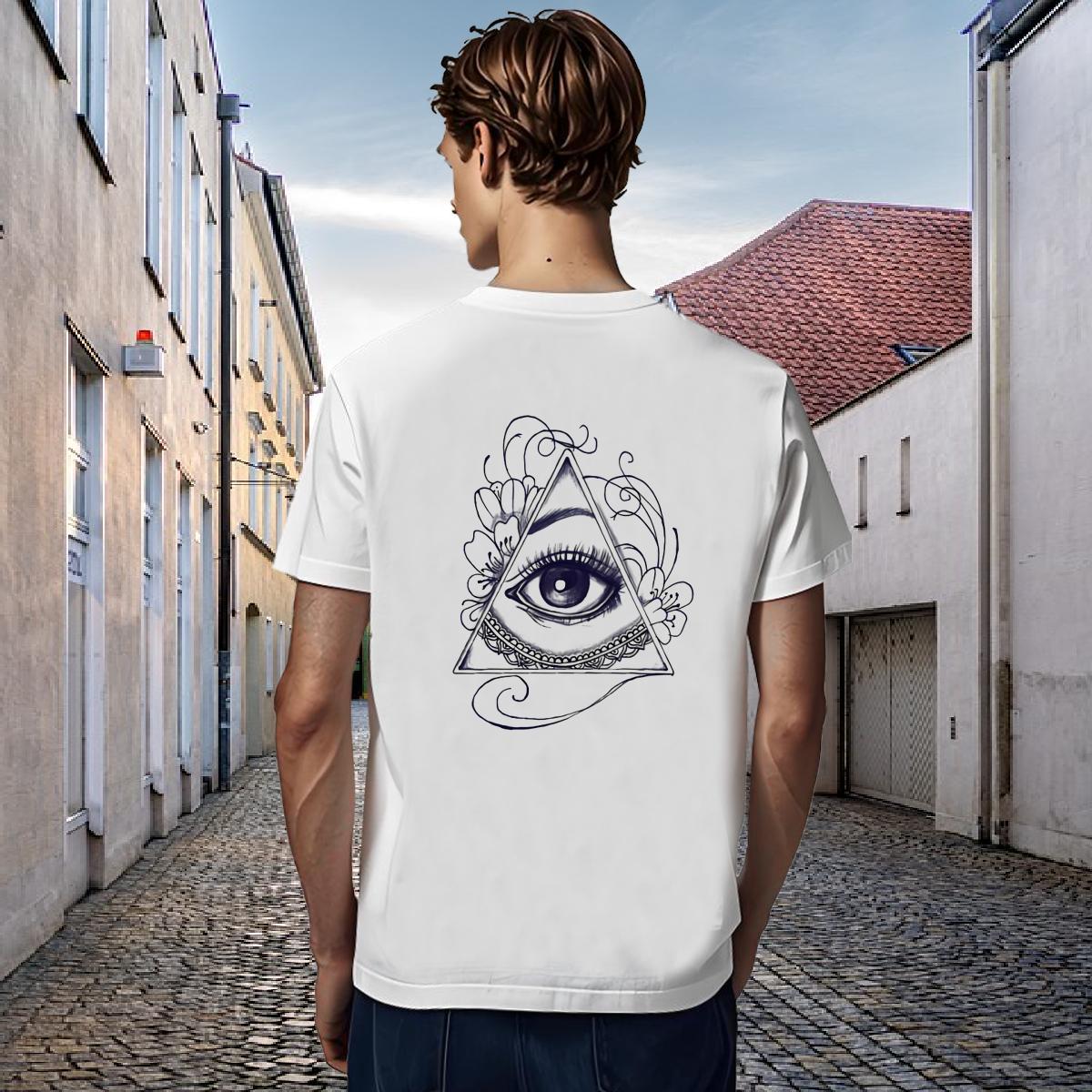 Loose Fit Man T Shirts 230g 100% Cotton eye of the devil Sport Anime Breathable Soft Couples T Shirts Fashion New Top Tees