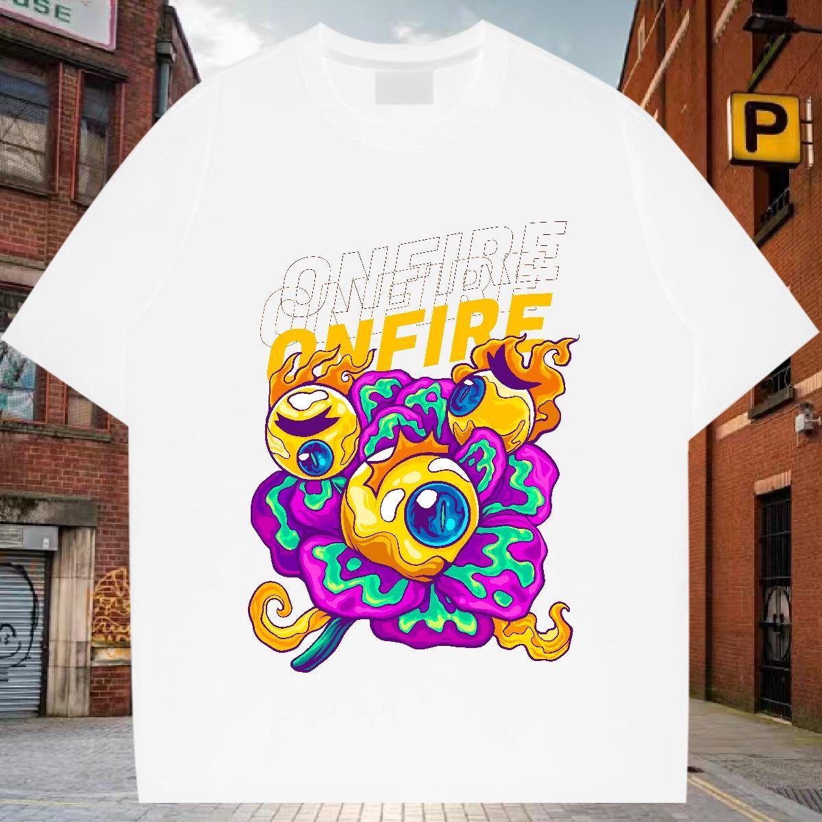 Popular Mens T Shirts 100% Cotton 230g ET Hip Hop DIY Breathable Crew Neck Mens Tshirts Fashion Casual Wear