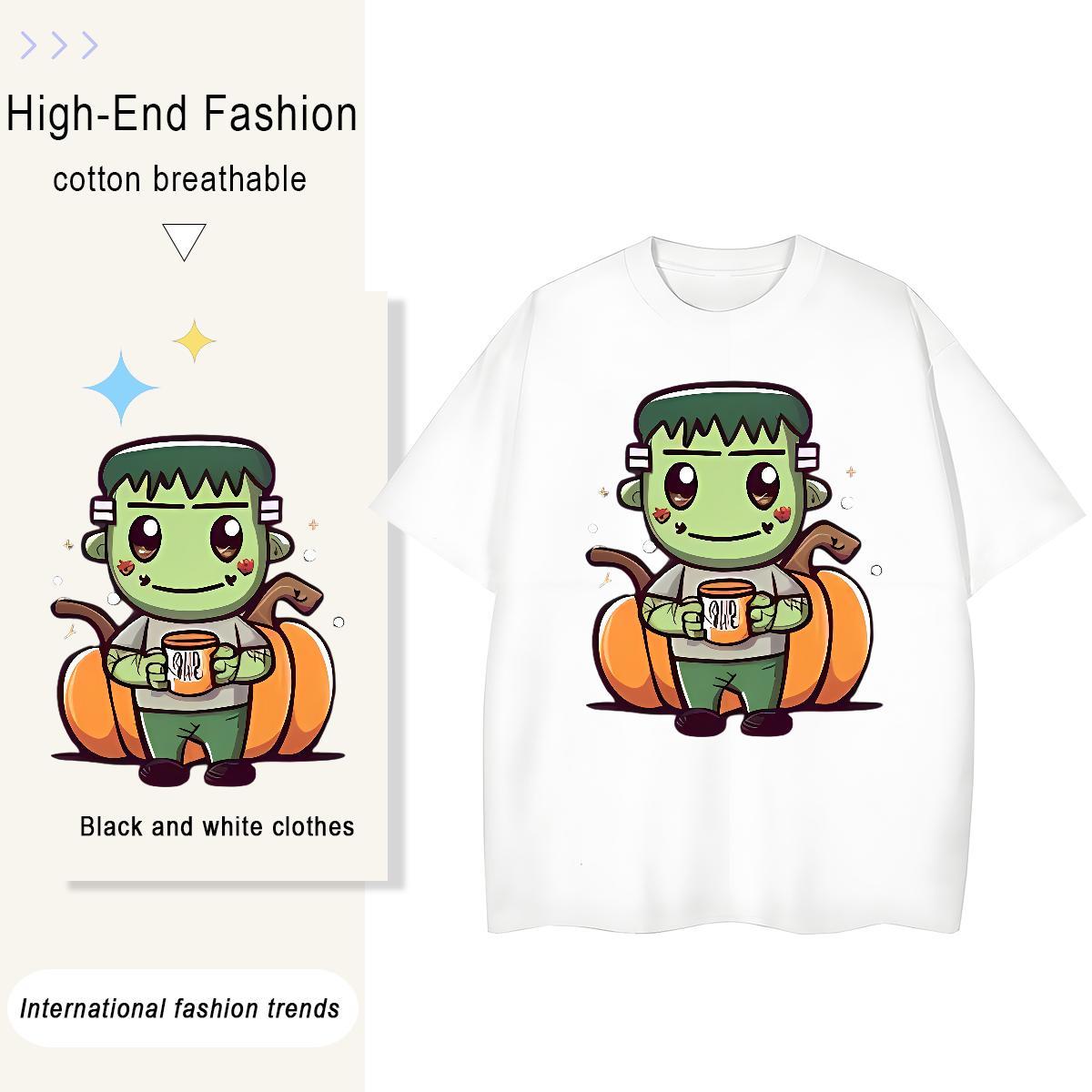 Free Shipping Tshirts monster Street Casual 100% Cotton 230g Wear Breathable Crew Neck Unisex T-Shirts for Men Custom Anime