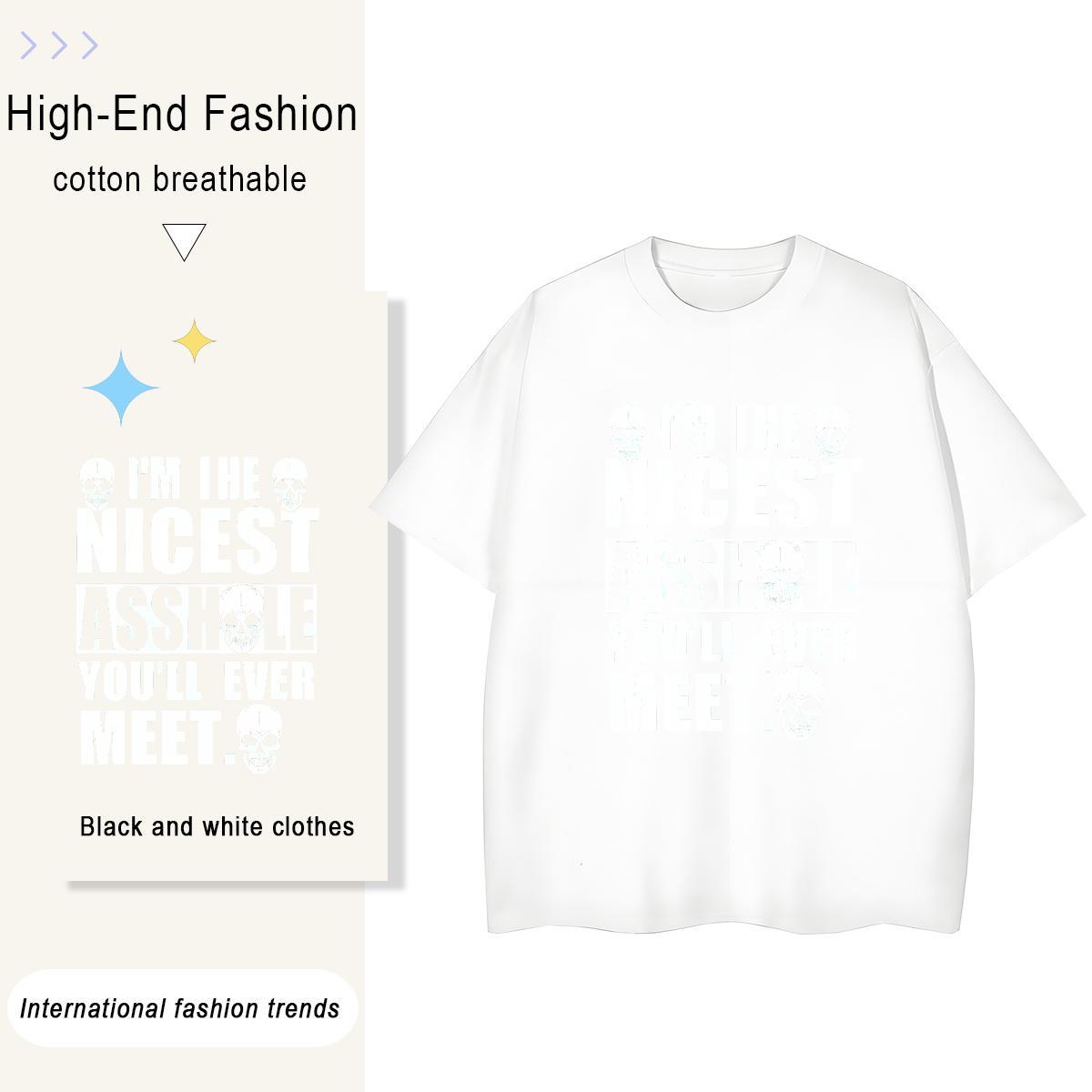 5A Tshirt for Man Woman 230g Pure Cotton letter Sport T-Shirts Breathable Soft Anime Print Tees