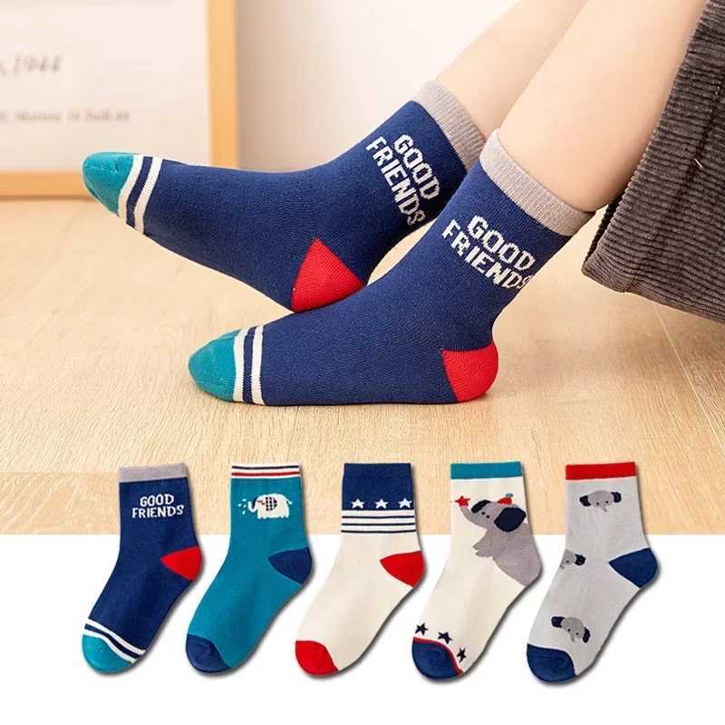 5 Pairs Children Sock Medium Length Anime CartoonComfort Warm High Quality Kids Baby Socks Boy Socks Four Seasons CL240824