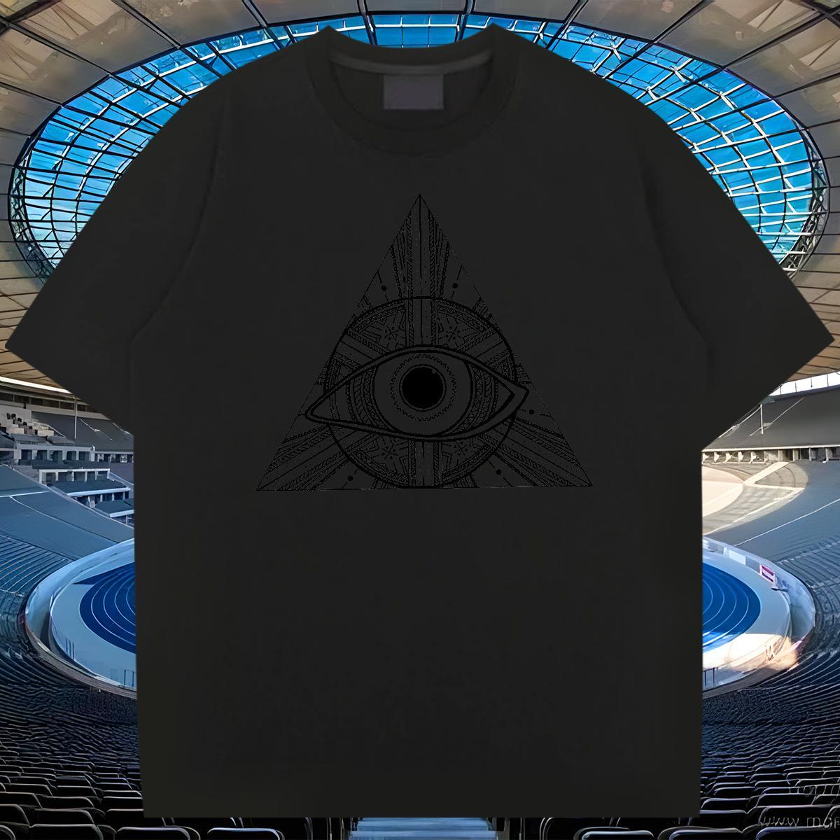 Soft Man T Shirts 230g 100% Cotton eye of the devil Hip Hop Skull Breathable Men Clothes T-Shirt Casual New Tops Shirt